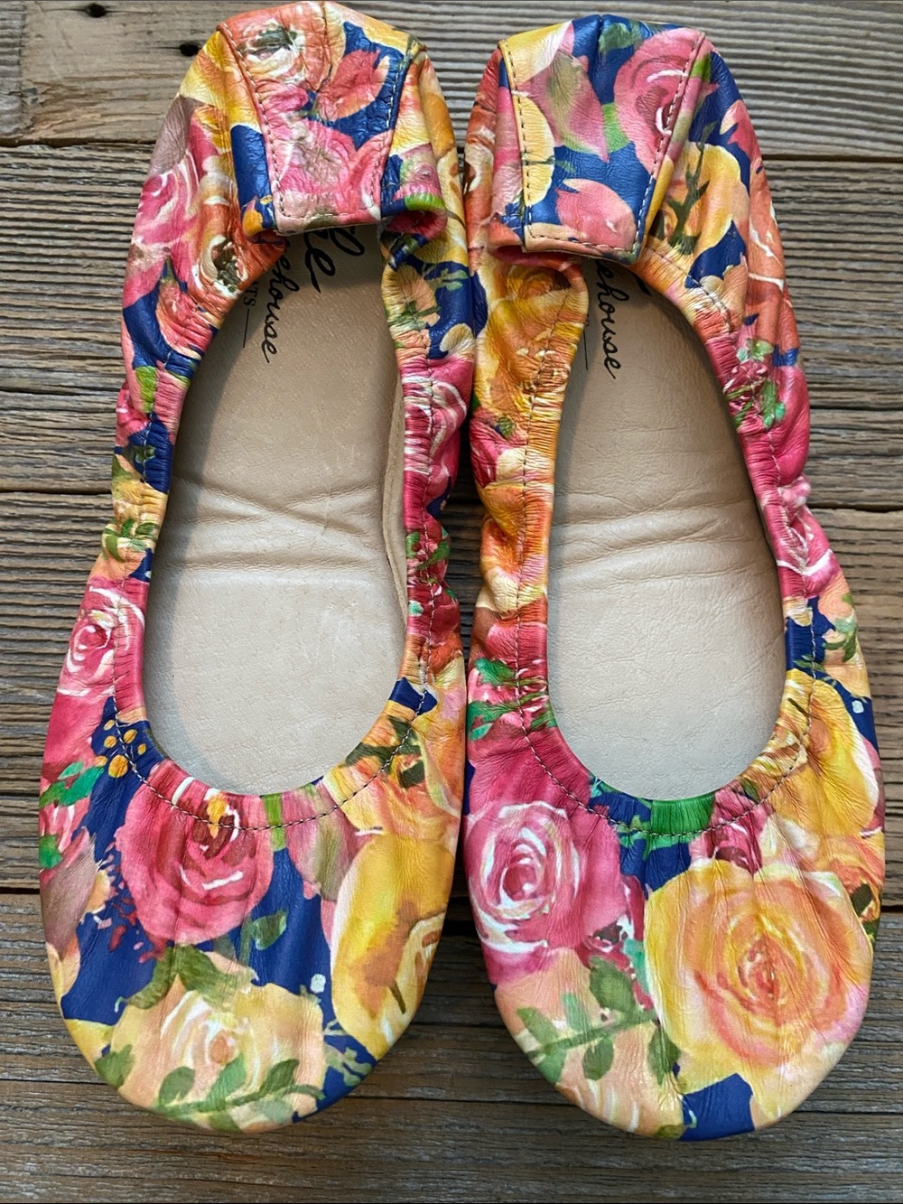 The Stonehouse Leather Foldable Flats. Autumn Rose. 8.
